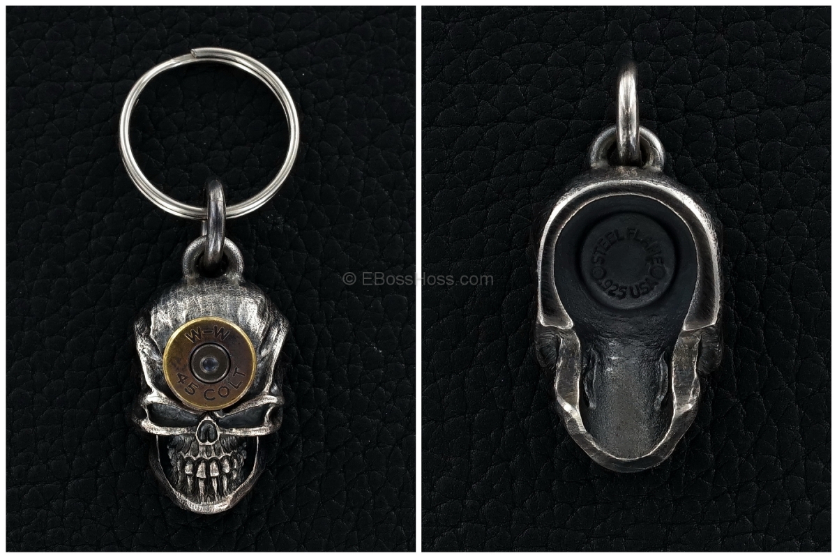 Steel Flame Sterling Silver Gun Slinger Key Fob (retired)
