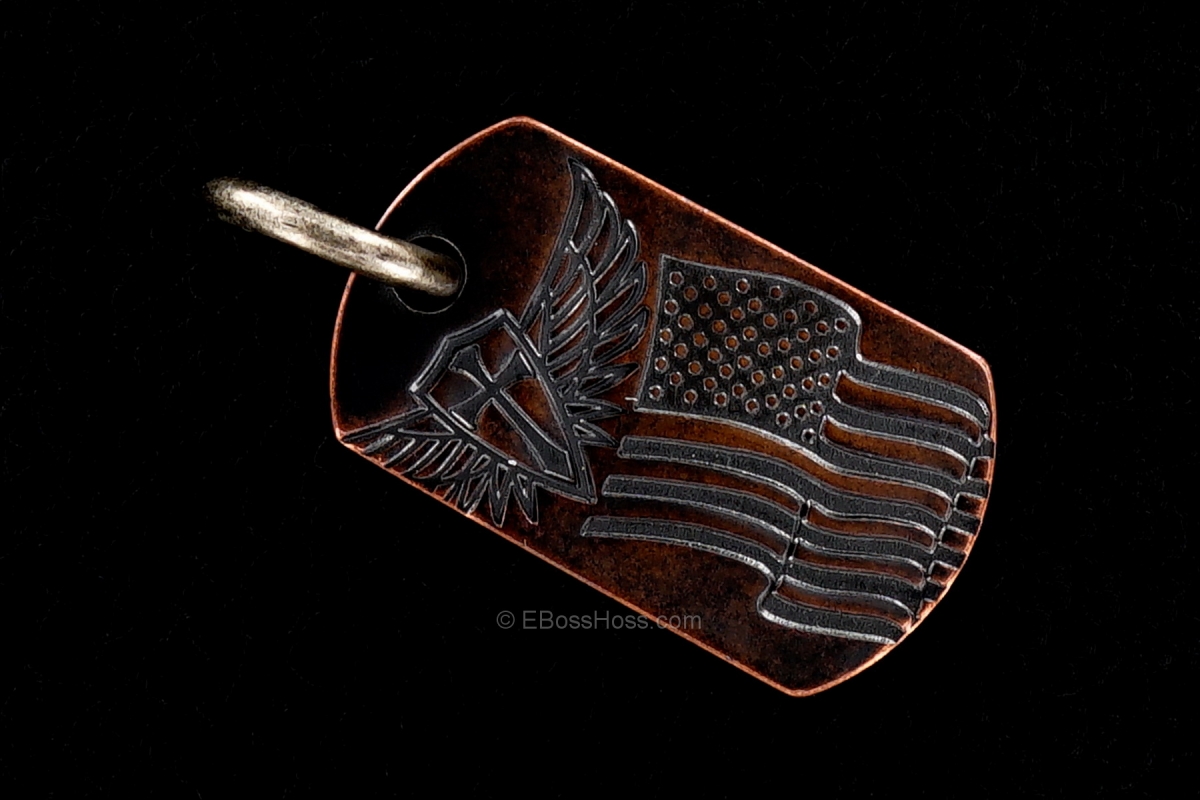  Steel Flame Fatty Dog Tag / Key-Fob