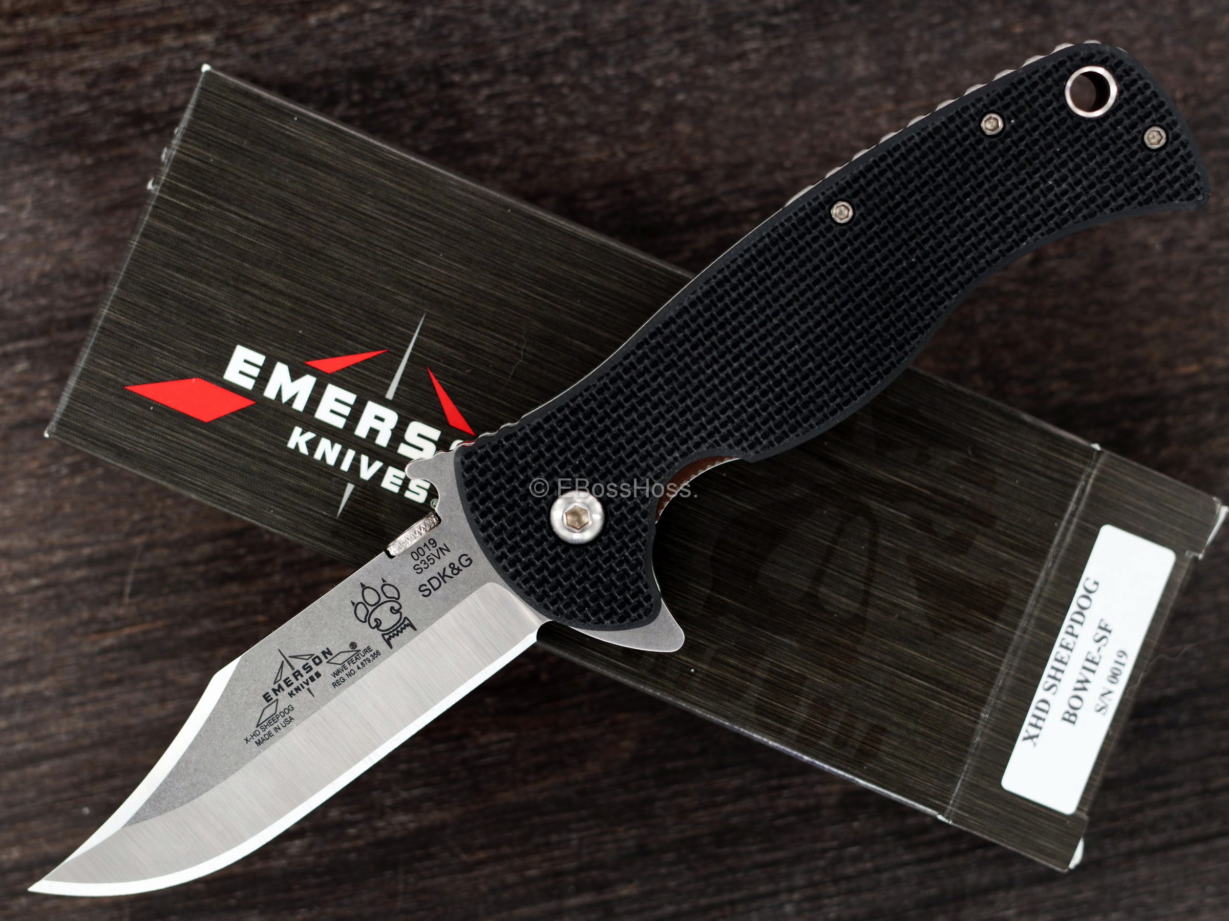 Emerson X-HD Sheepdog Waved Flipper - Bowie Edition