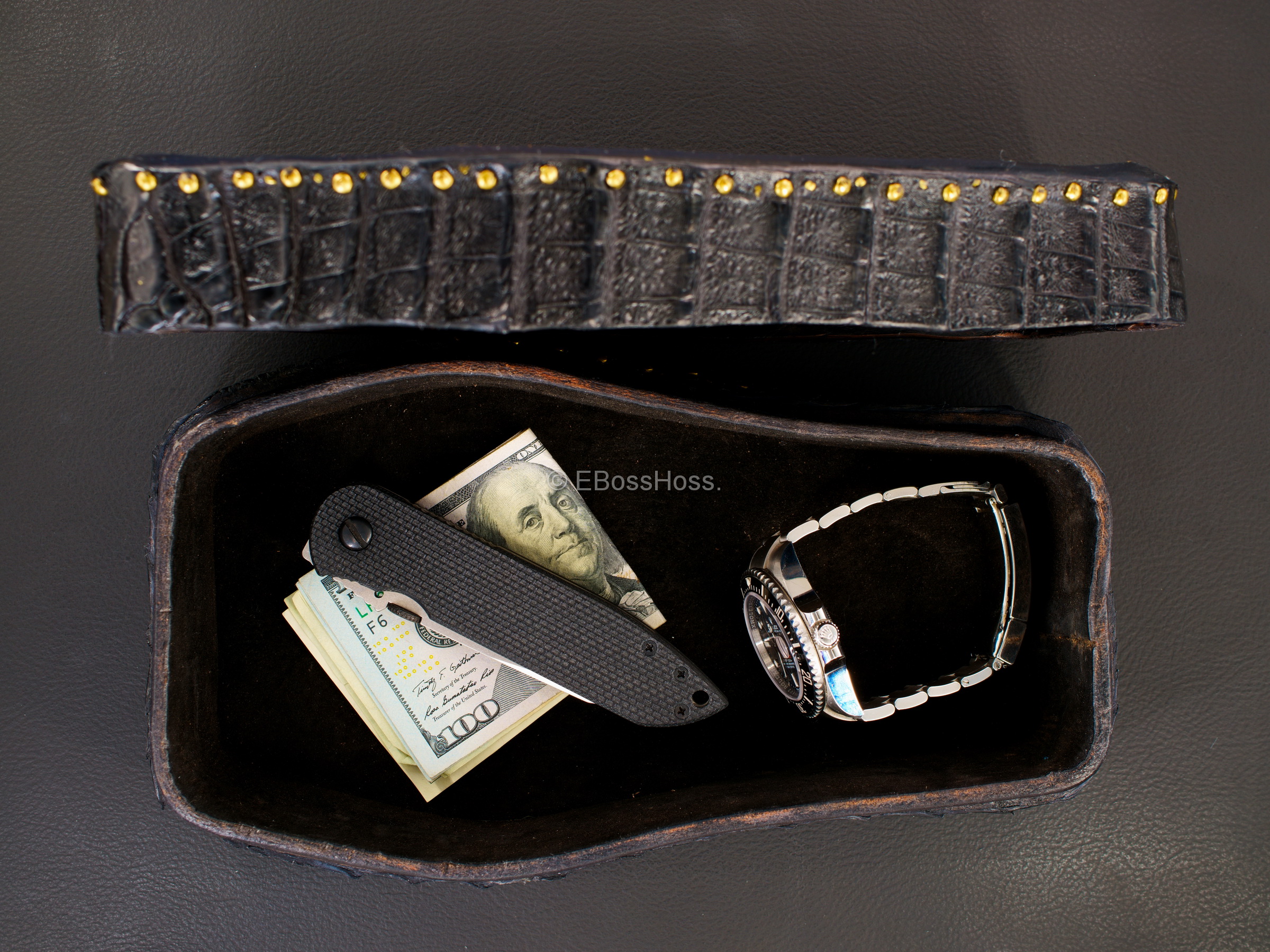 Starlingear Hand-made Alligator Coffin Box by Greg Everett