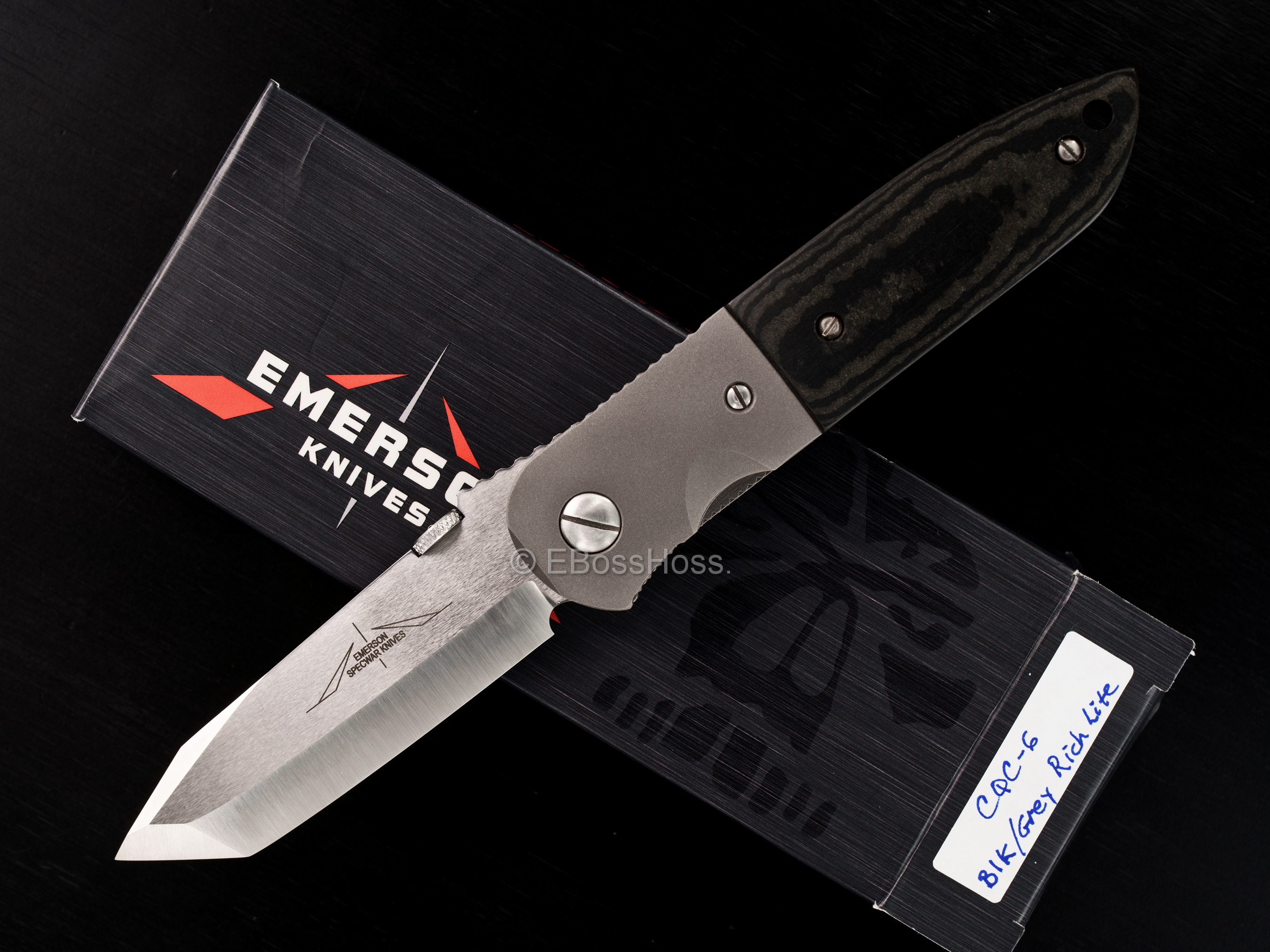 Ernie Emerson Custom Black Richlite No-Waved CQC-6