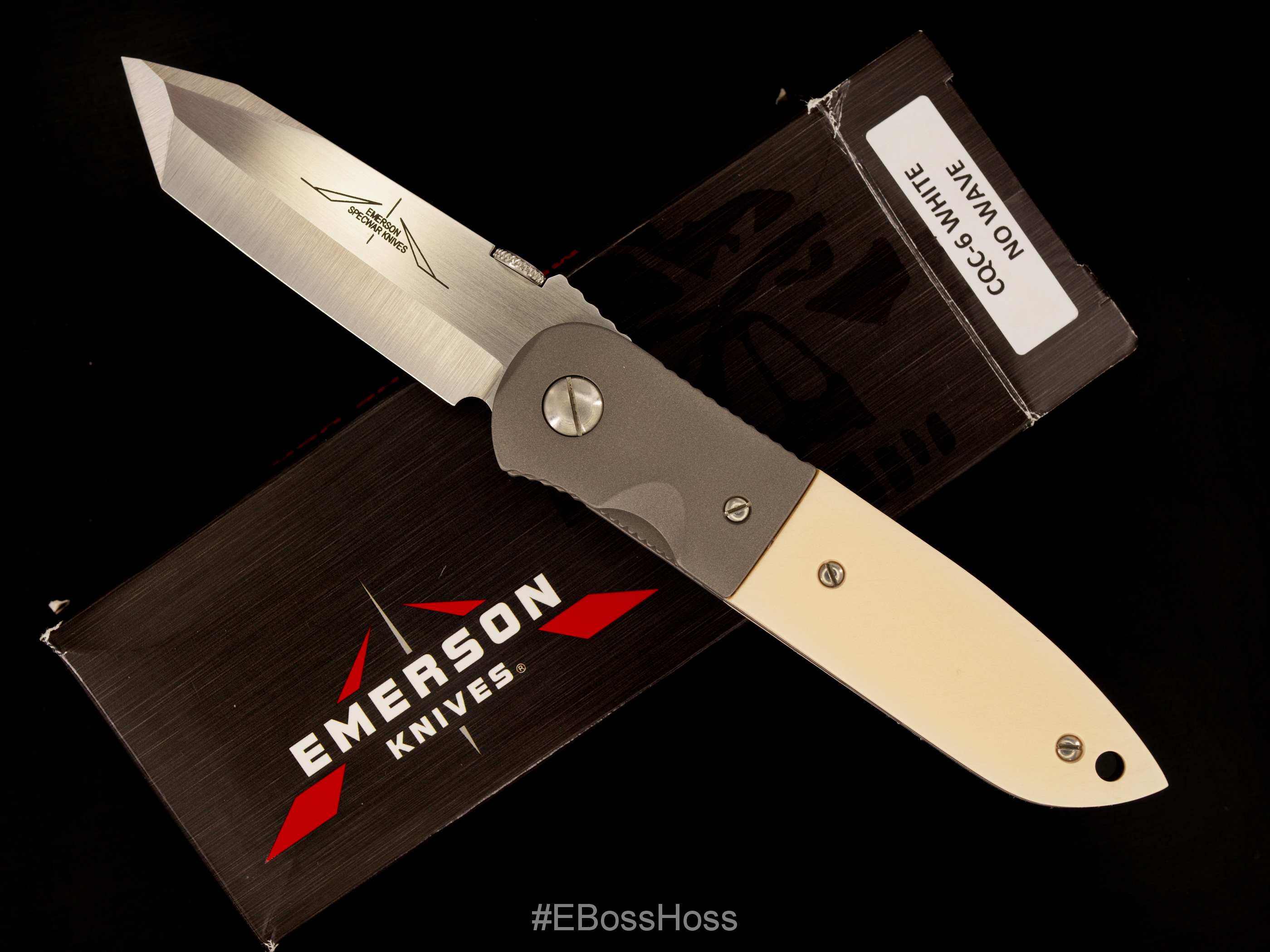 Ernie Emerson Custom White-Ivory Paper Micarta No Wave CQC-6