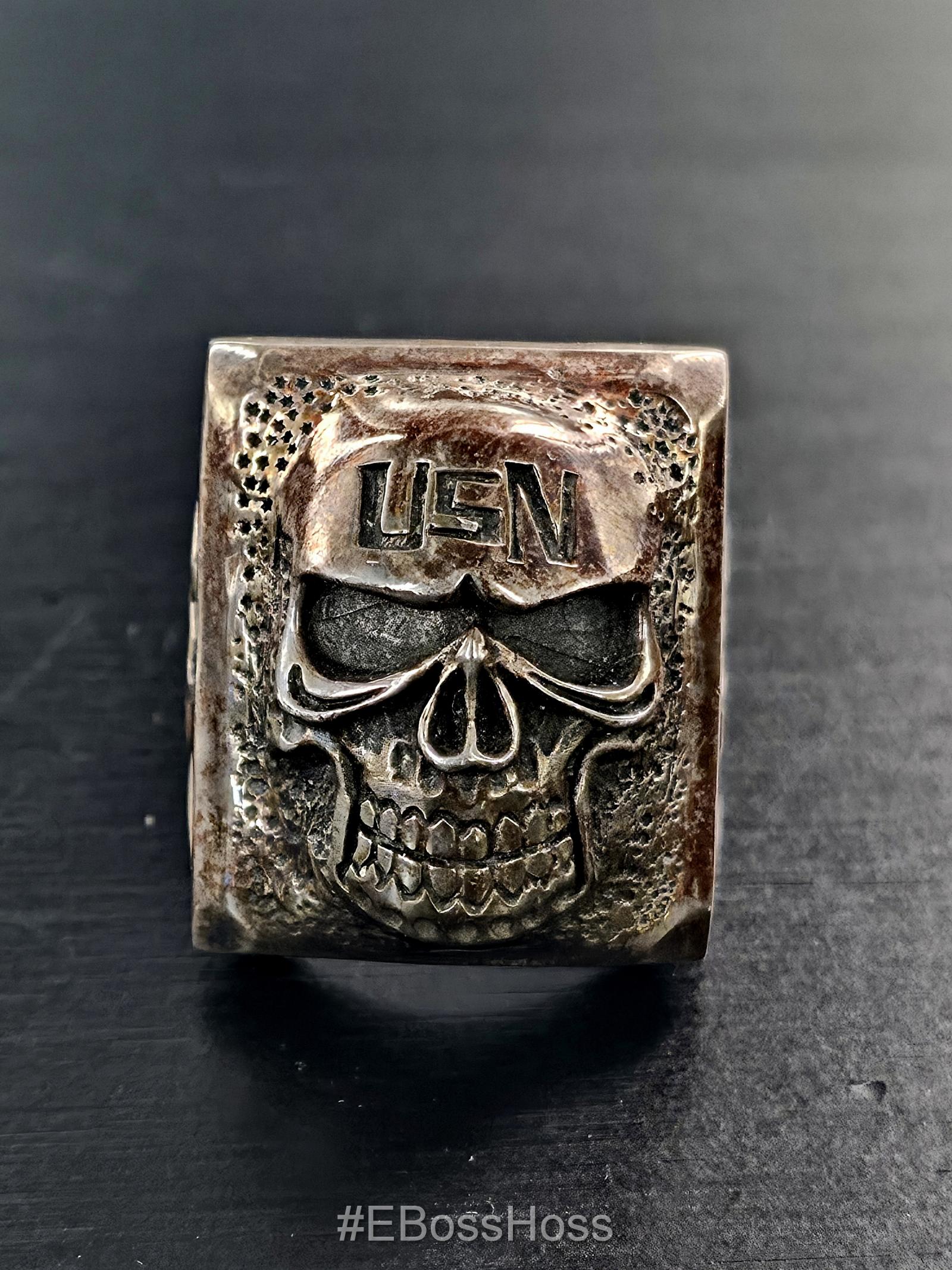 Patina-ed Skull Puncher Ring